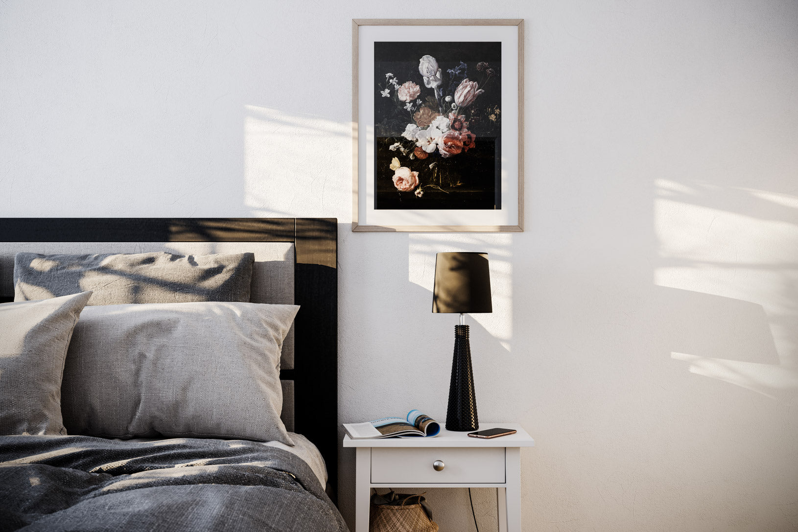 Lofty slim bordslampa antiksilver