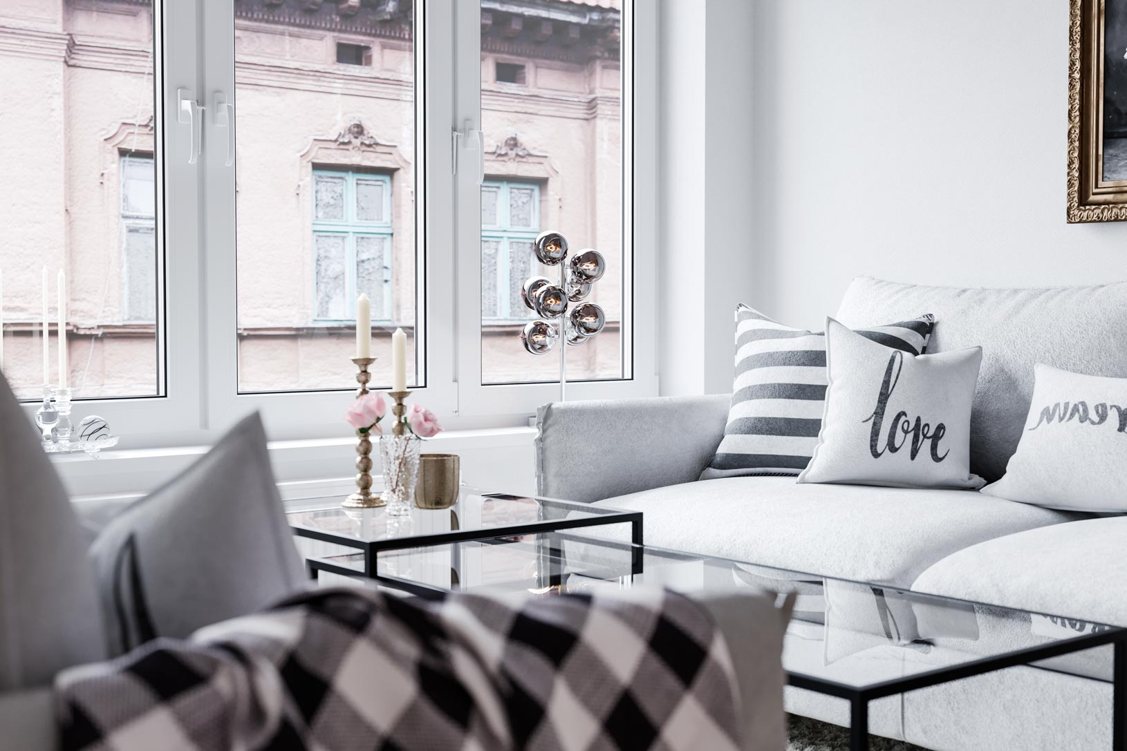 Splendor bordslampa rökgrå