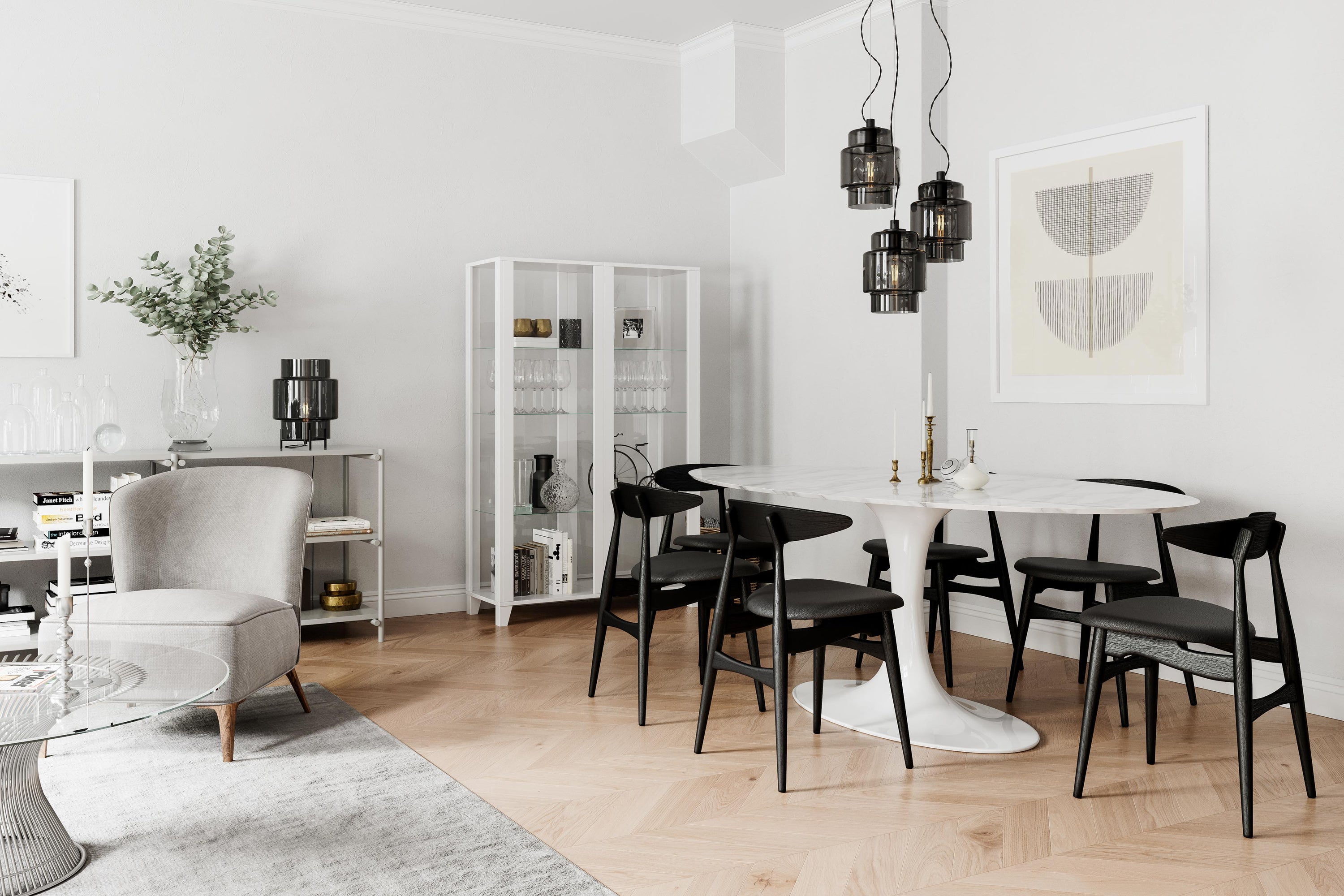 Ebbot 37cm pöytävalaisin savunharmaa