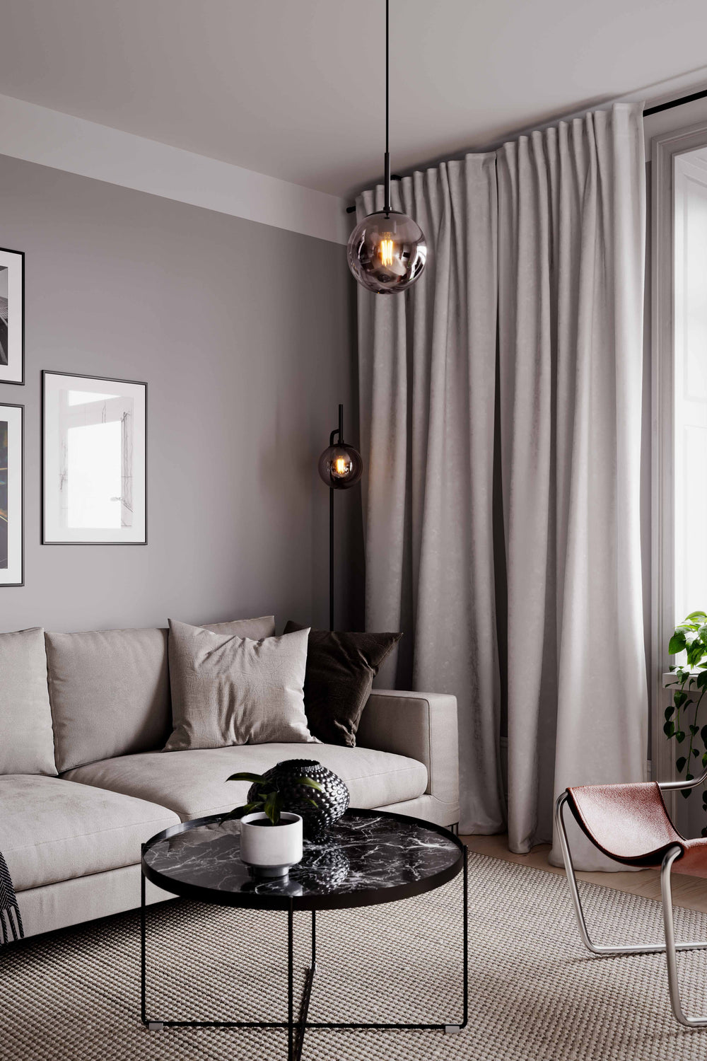 Boyle lattiavalaisin savunharmaa