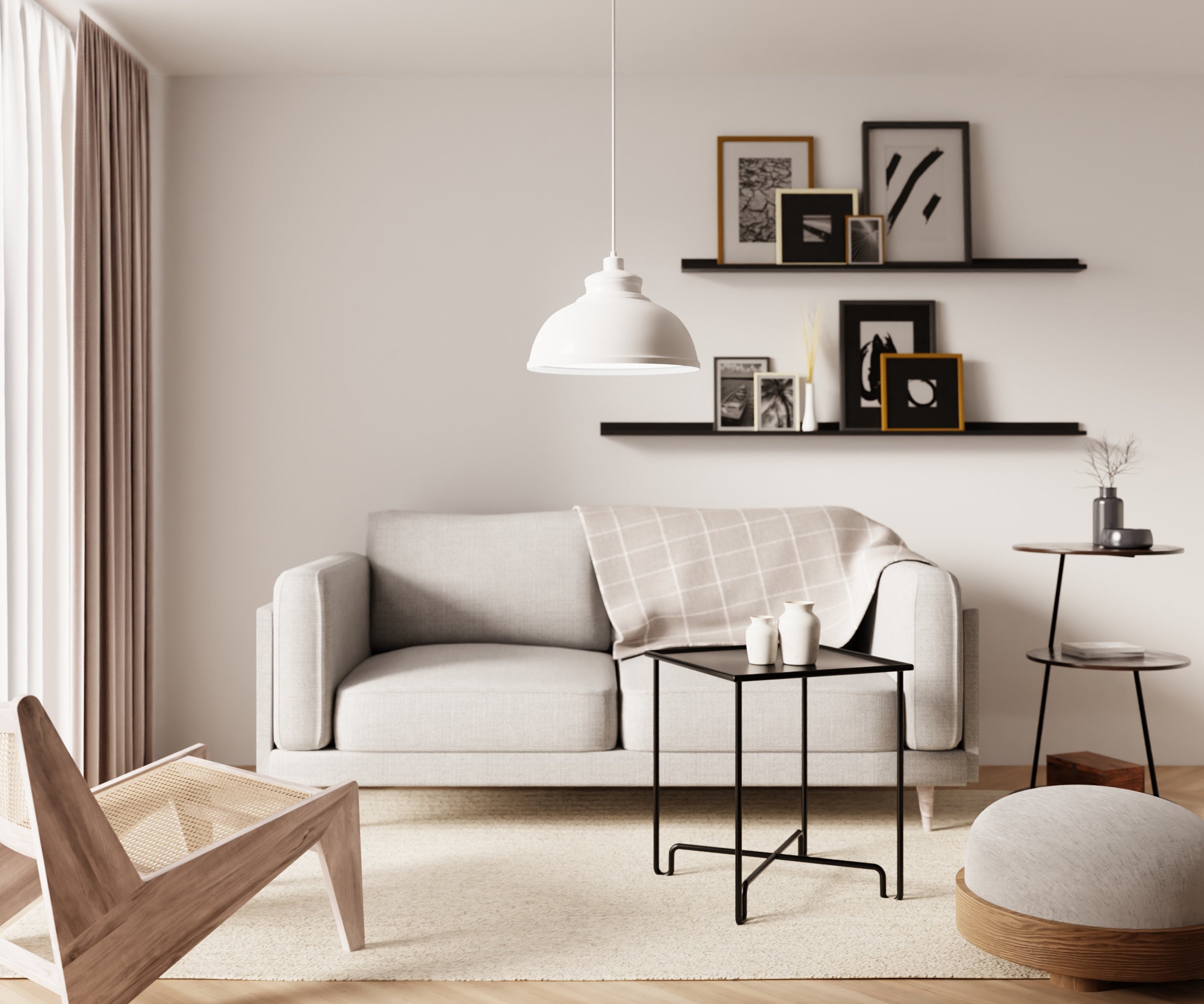 Corbin l taklampa svart