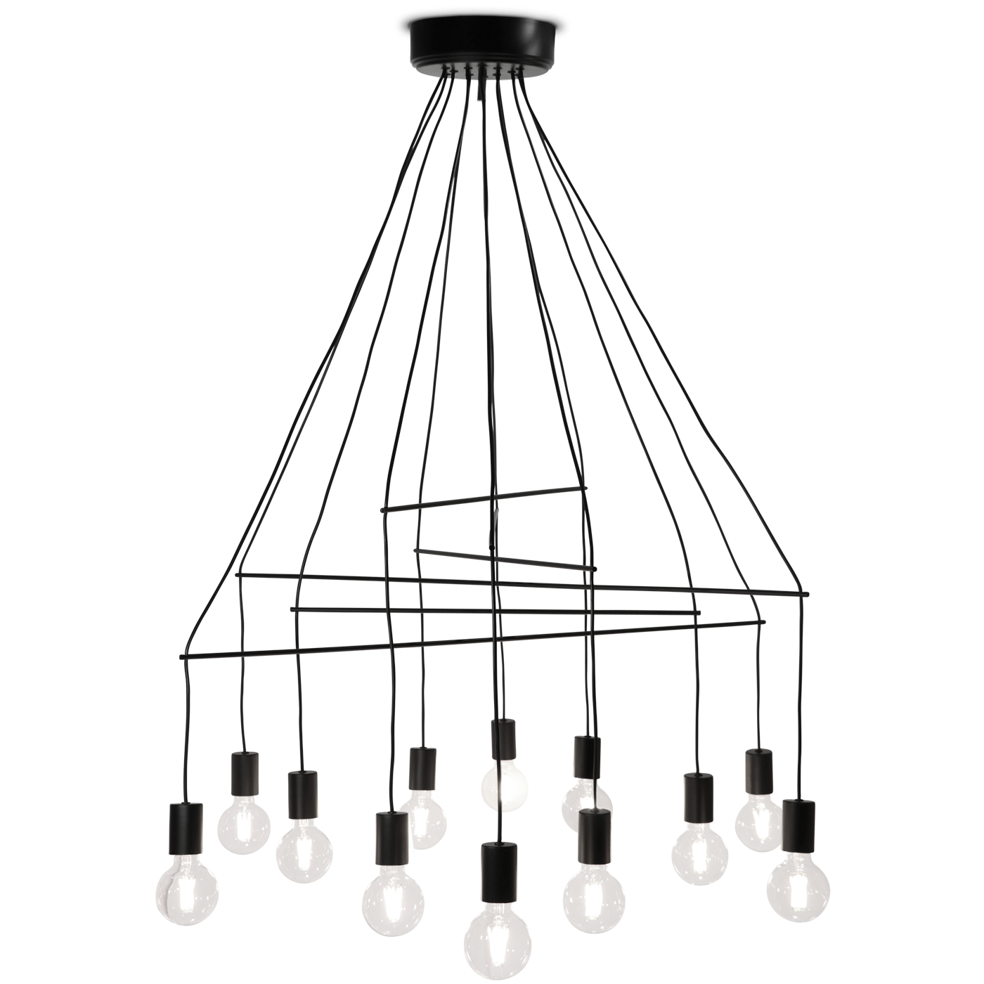 Pisces 12-låg taklampa svart