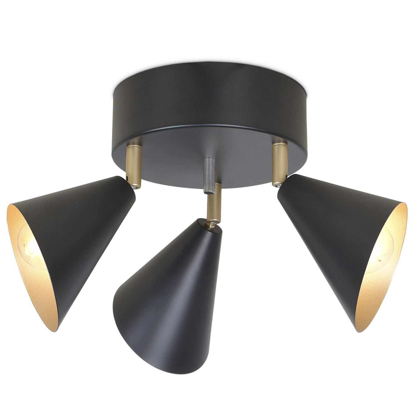 Lux 3-låg spotlight svart