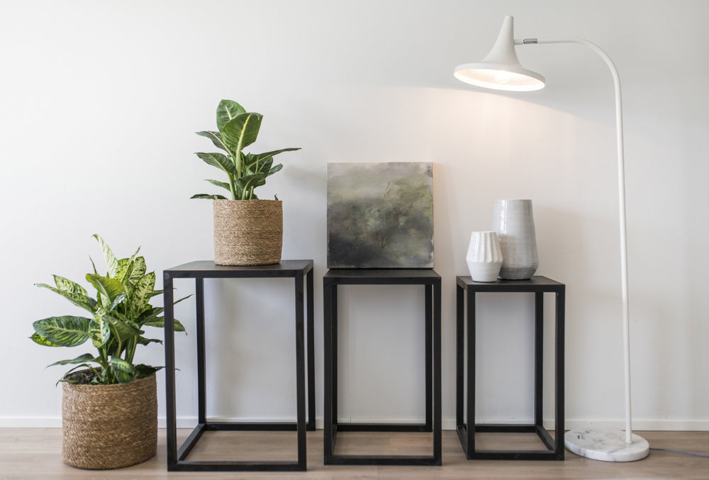 Lakki design-golvlampa vit / marmor