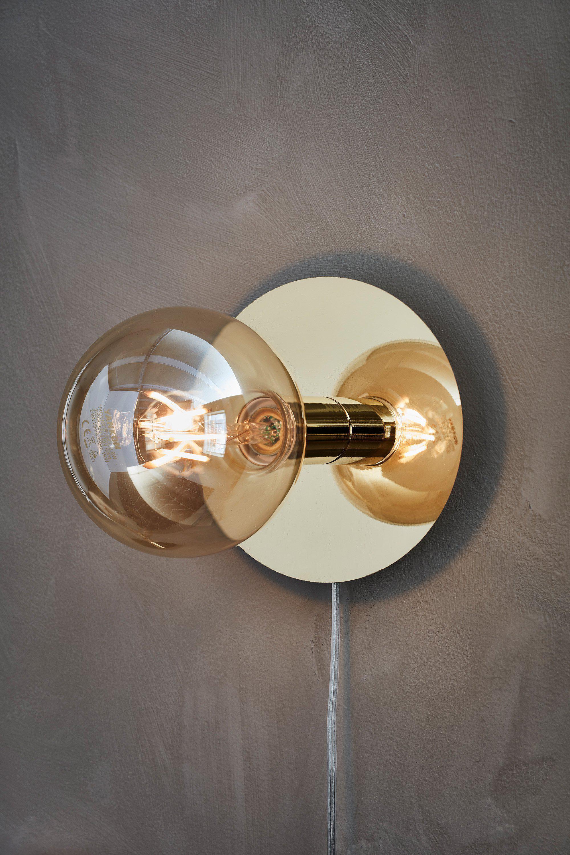 DISC vägglampa/taklampa 1L Brass