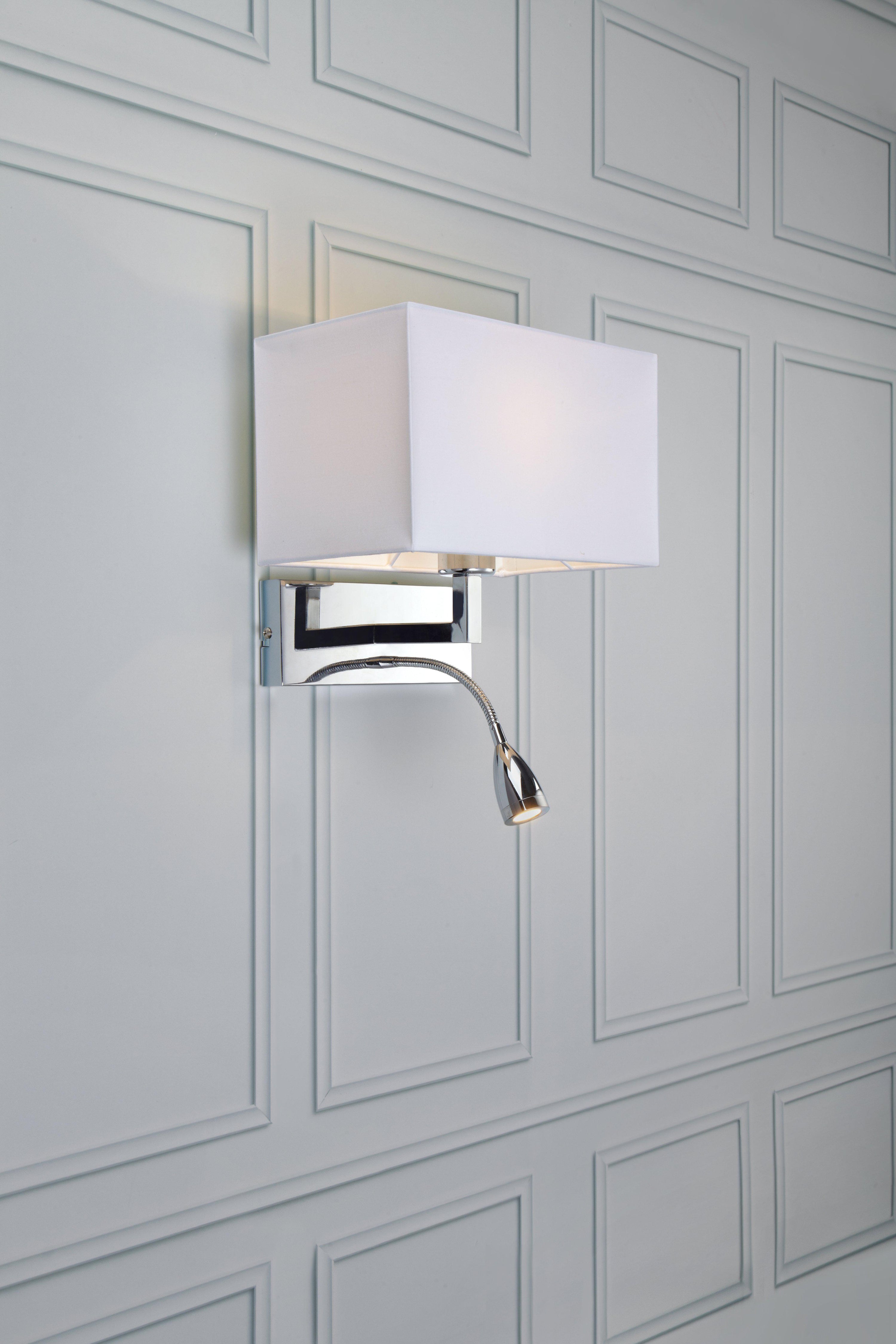 SAVOY vägglampa 2L Chrome/White