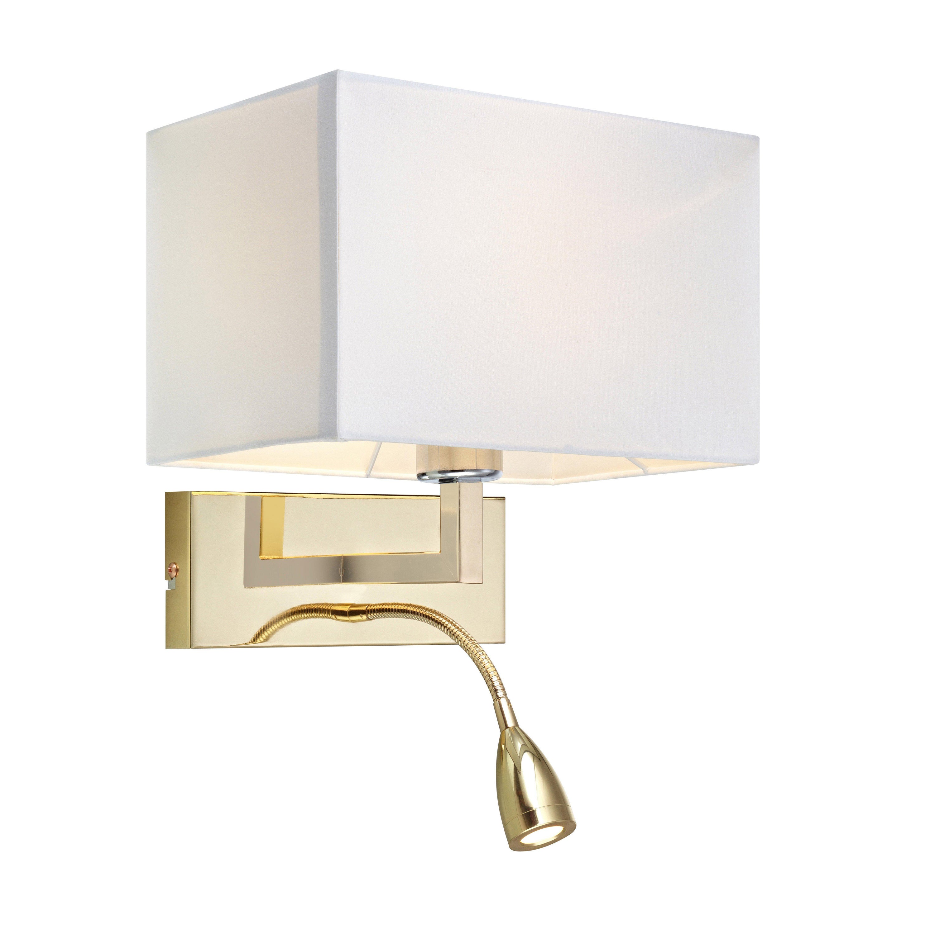 SAVOY vägglampa 2L Brass/White