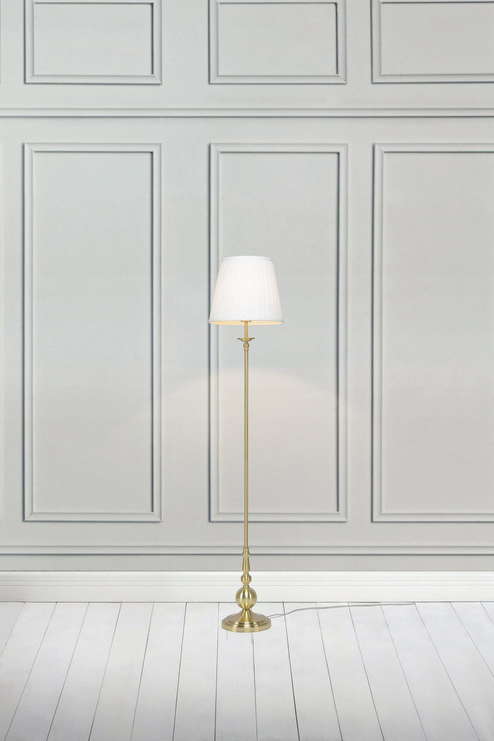 IMPERIA golvlampa 1L Brass/White