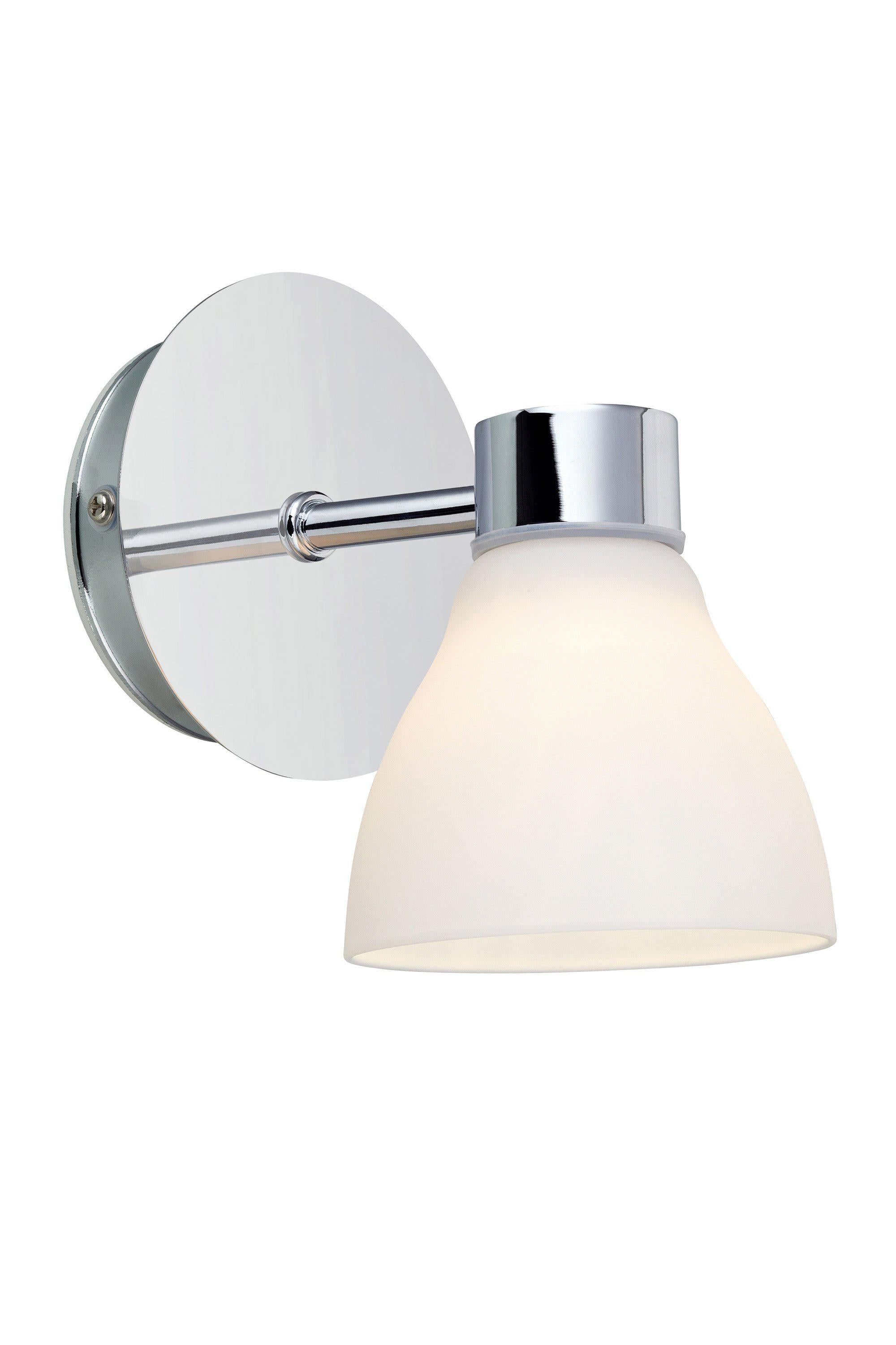CASSIS vägglampa 1L Chrome/Opal IP44