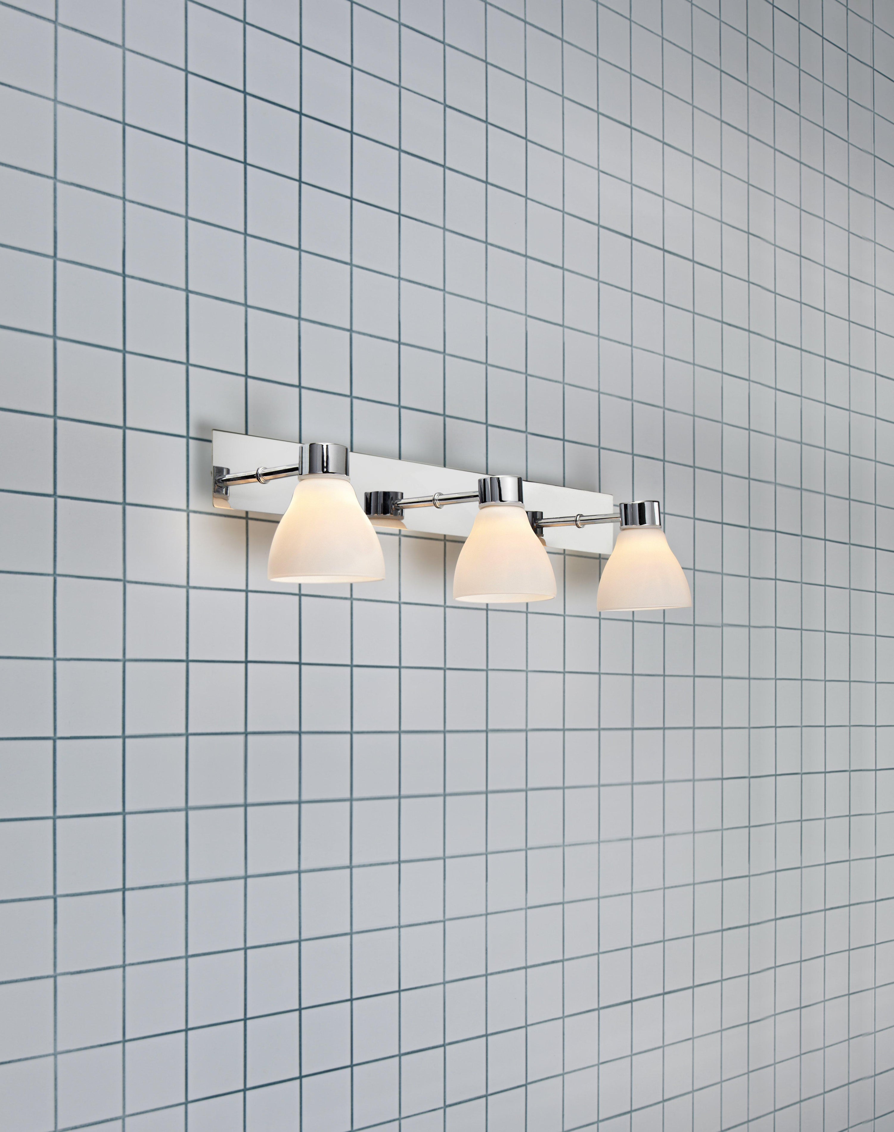 CASSIS vägglampa 3L Chrome/Opal IP44