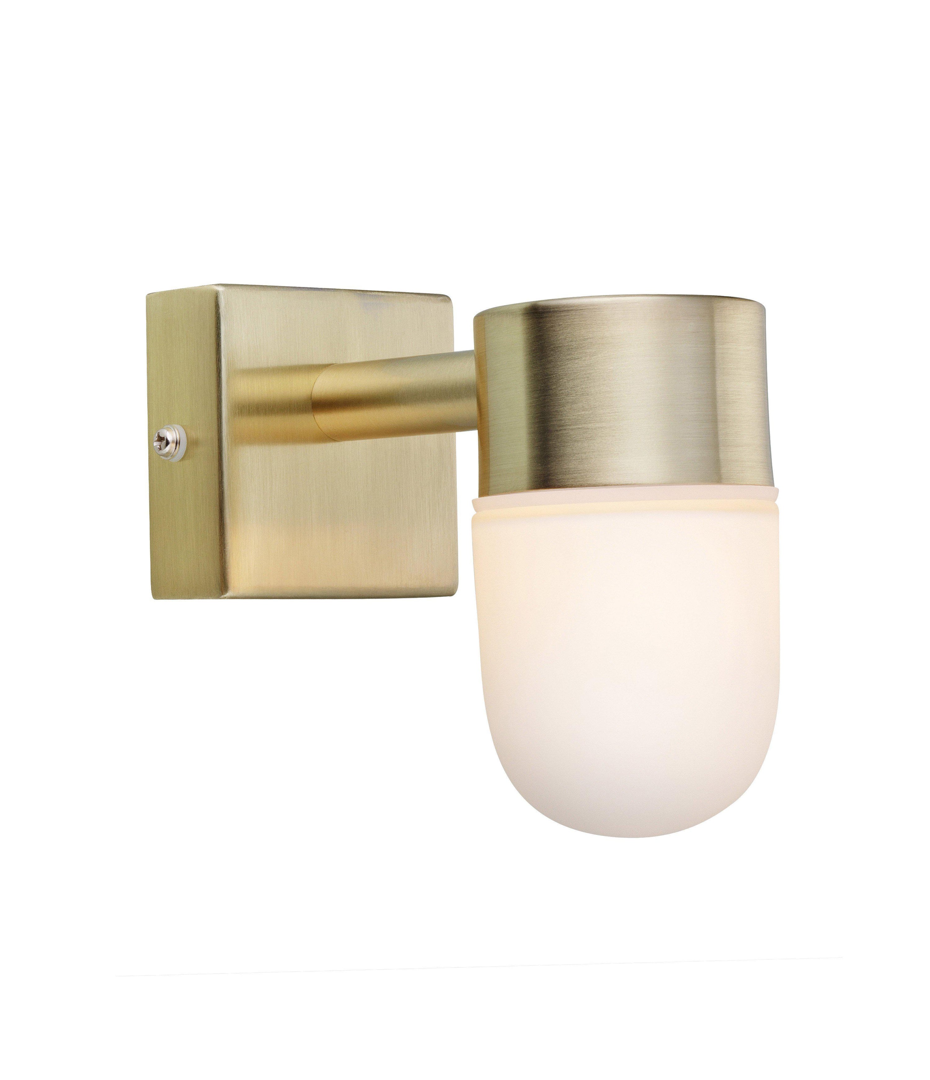 MENTON vägglampa 1L Brass/Opal IP44