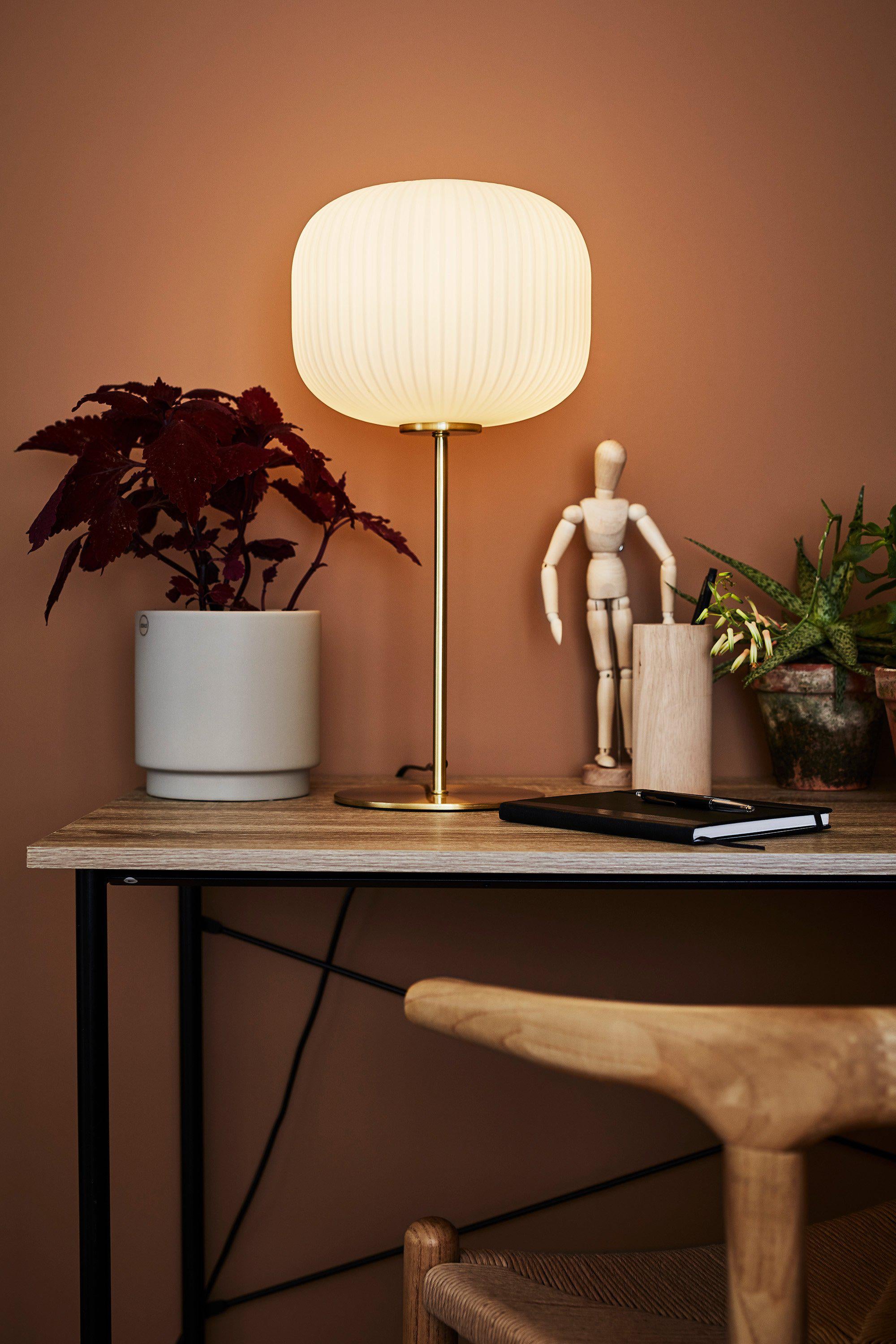 SOBER bordslampa 1L Brushed Brass/White