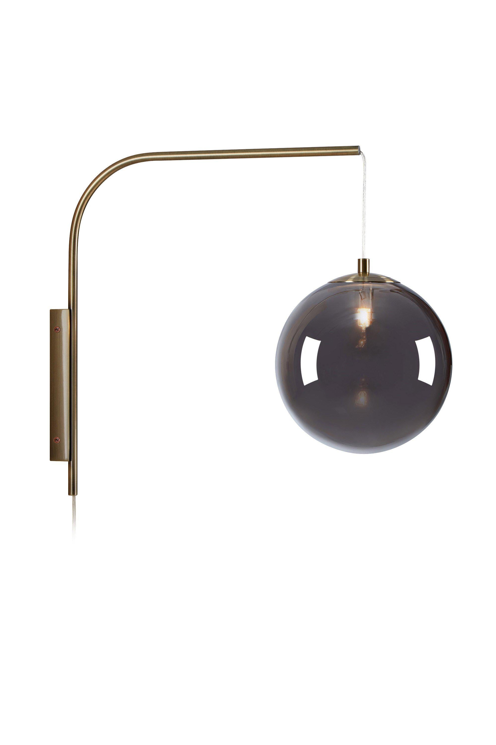 DIONE vägglampa 1L Smoke/Antique Brass