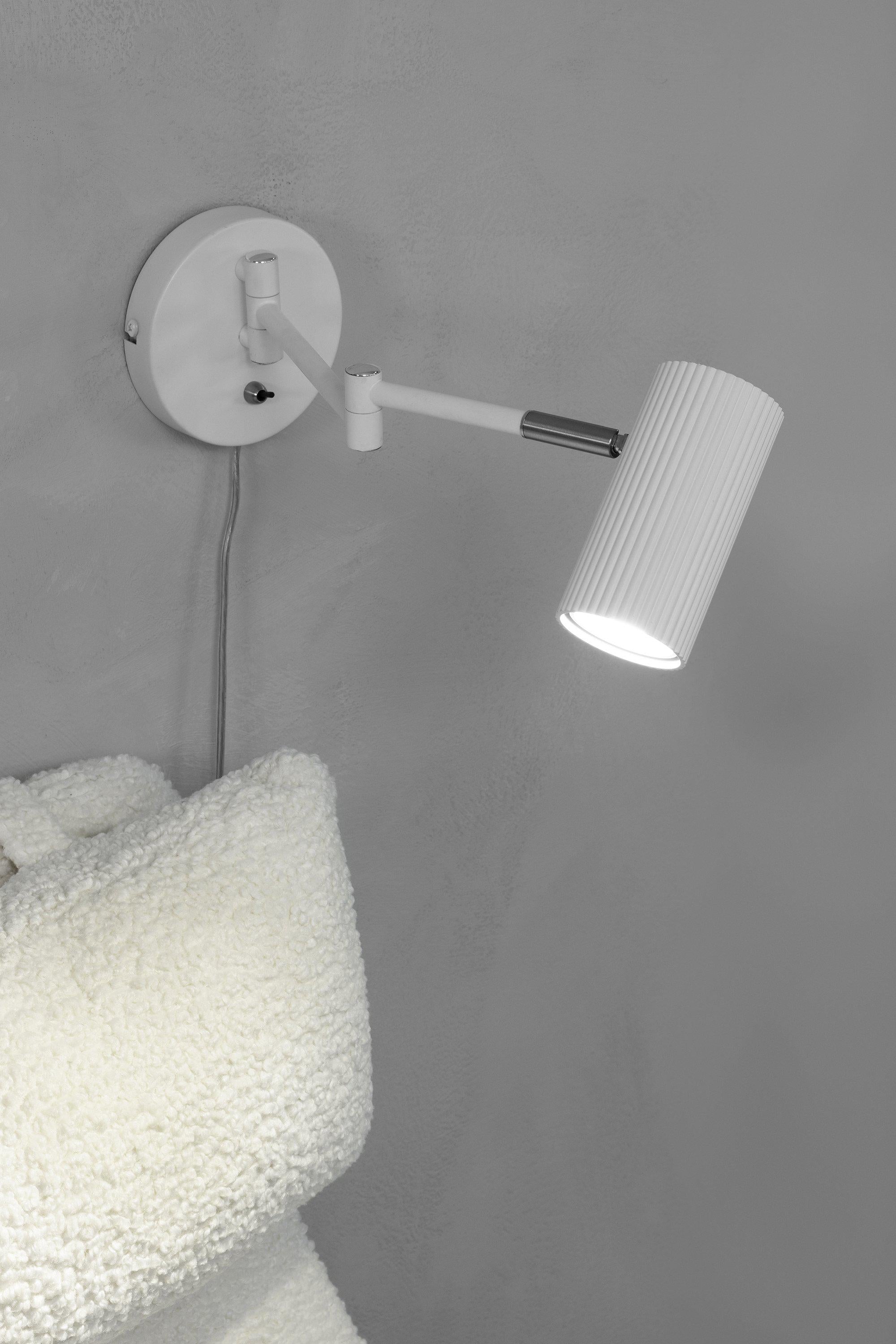 COSTILLA vägglampa Swing Arm 1L White/Satin Nickel