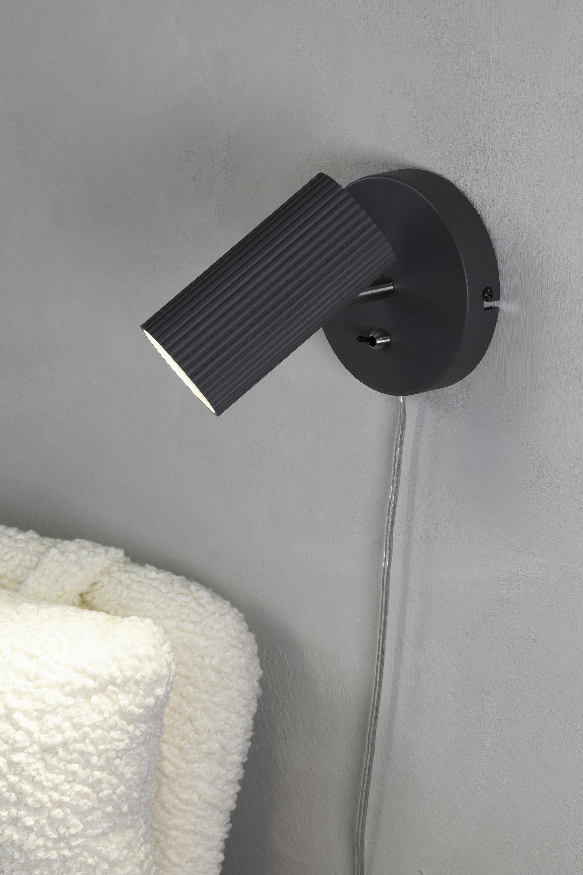 COSTILLA vägglampa 1L Dark Grey/Satin Nickel