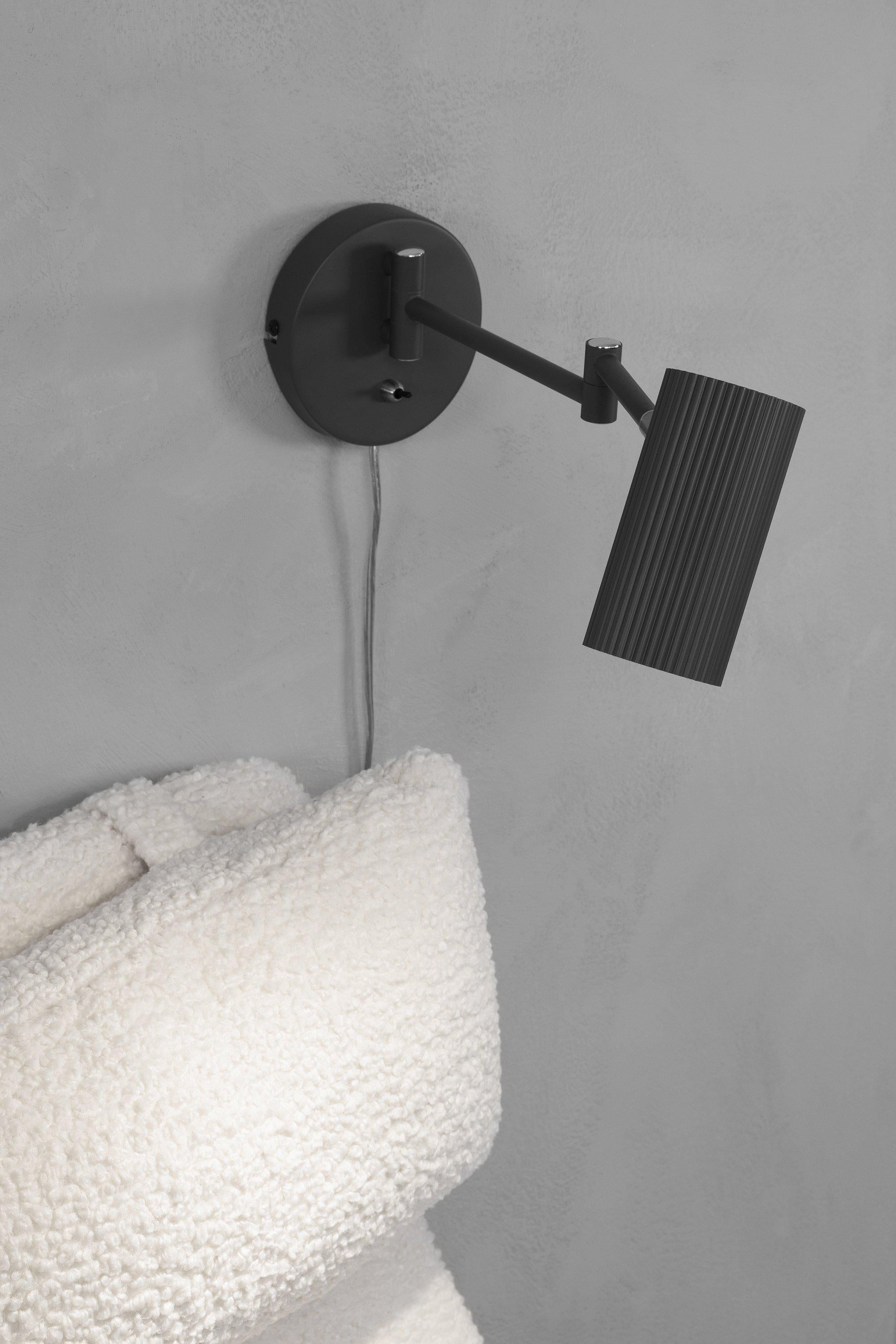 COSTILLA vägglampa Swing Arm 1L Dark Grey/Satin Nickel