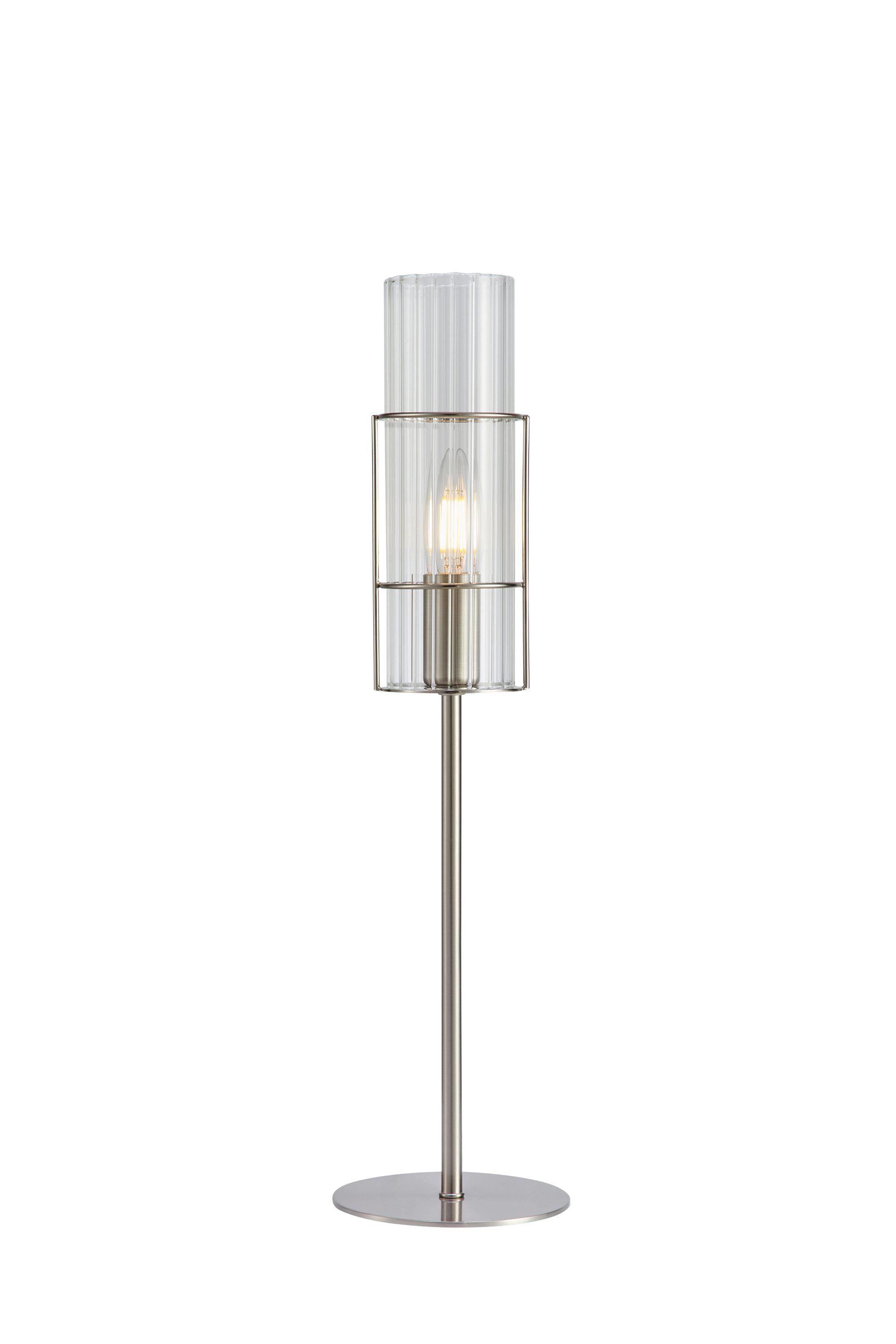 TUBO bordslampa 1L 50cm Satin Nickel/Clear
