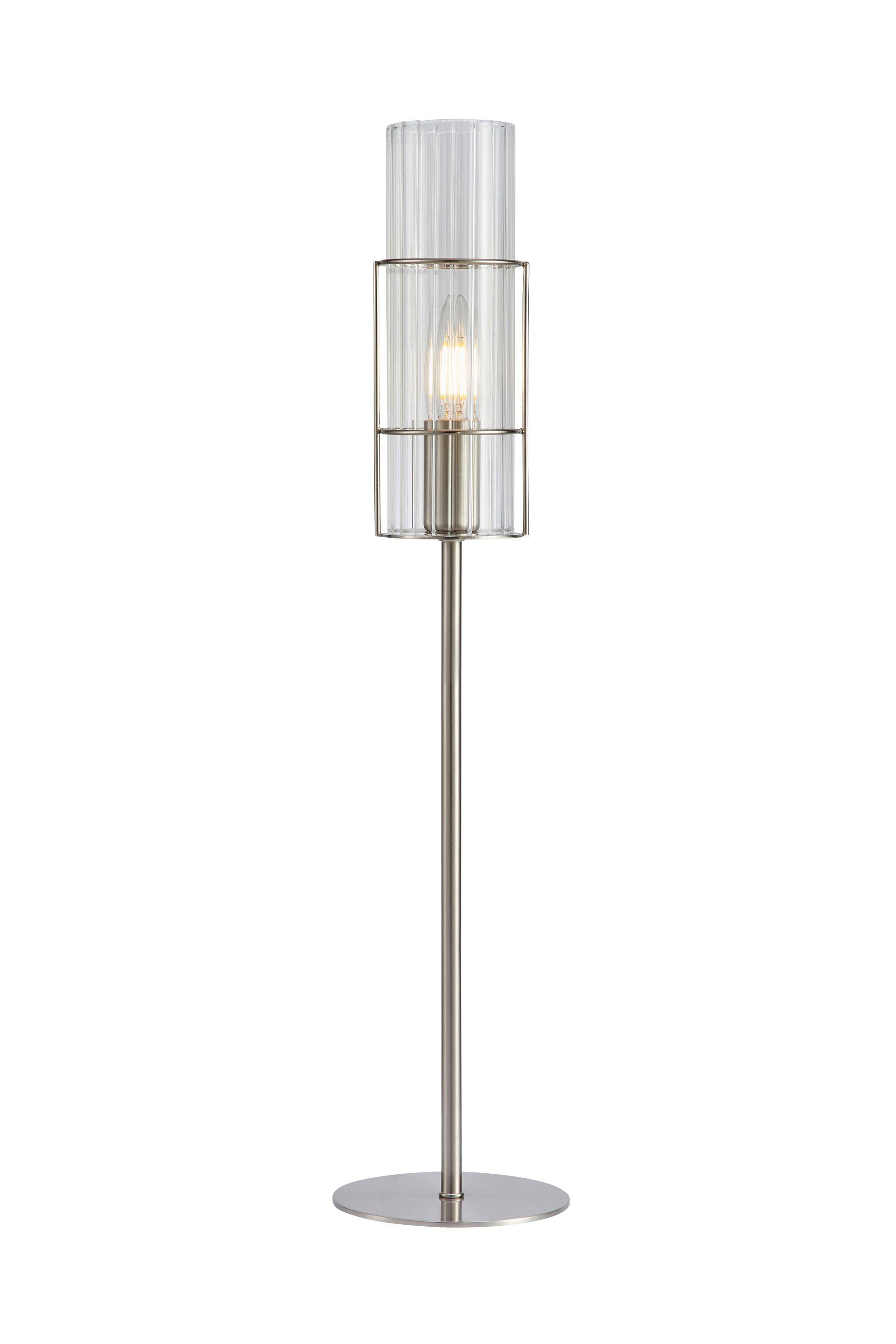 TUBO bordslampa 1L 65cm Satin Nickel/Clear