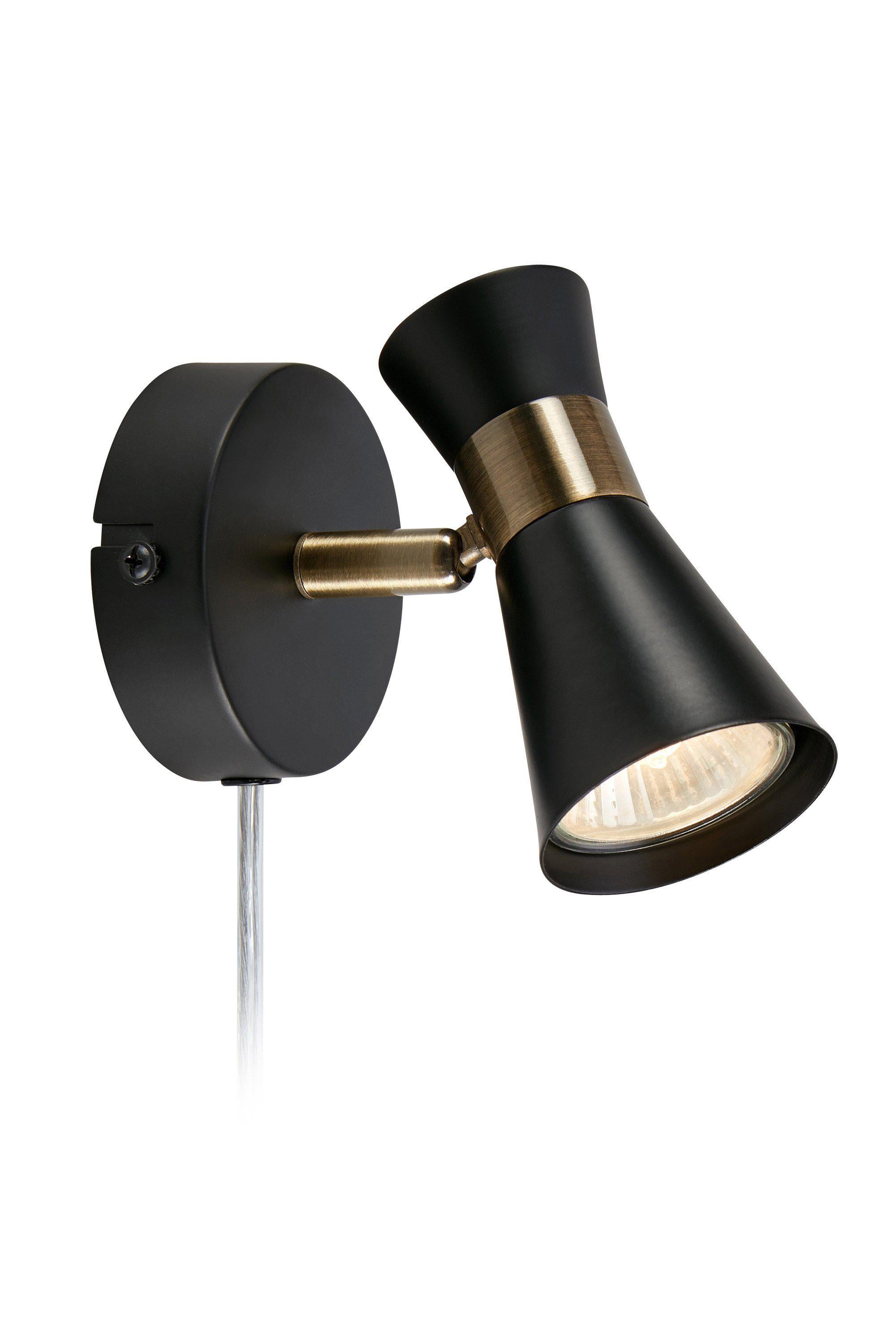 FOLIE vägglampa 1L Black/Antique Brass