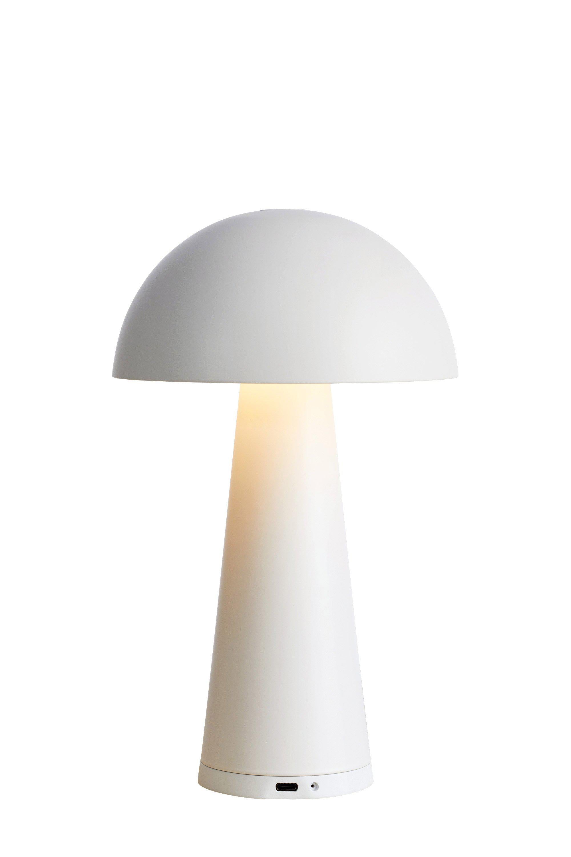 FUNGI Rechargeable bordslampa Matt White B/O