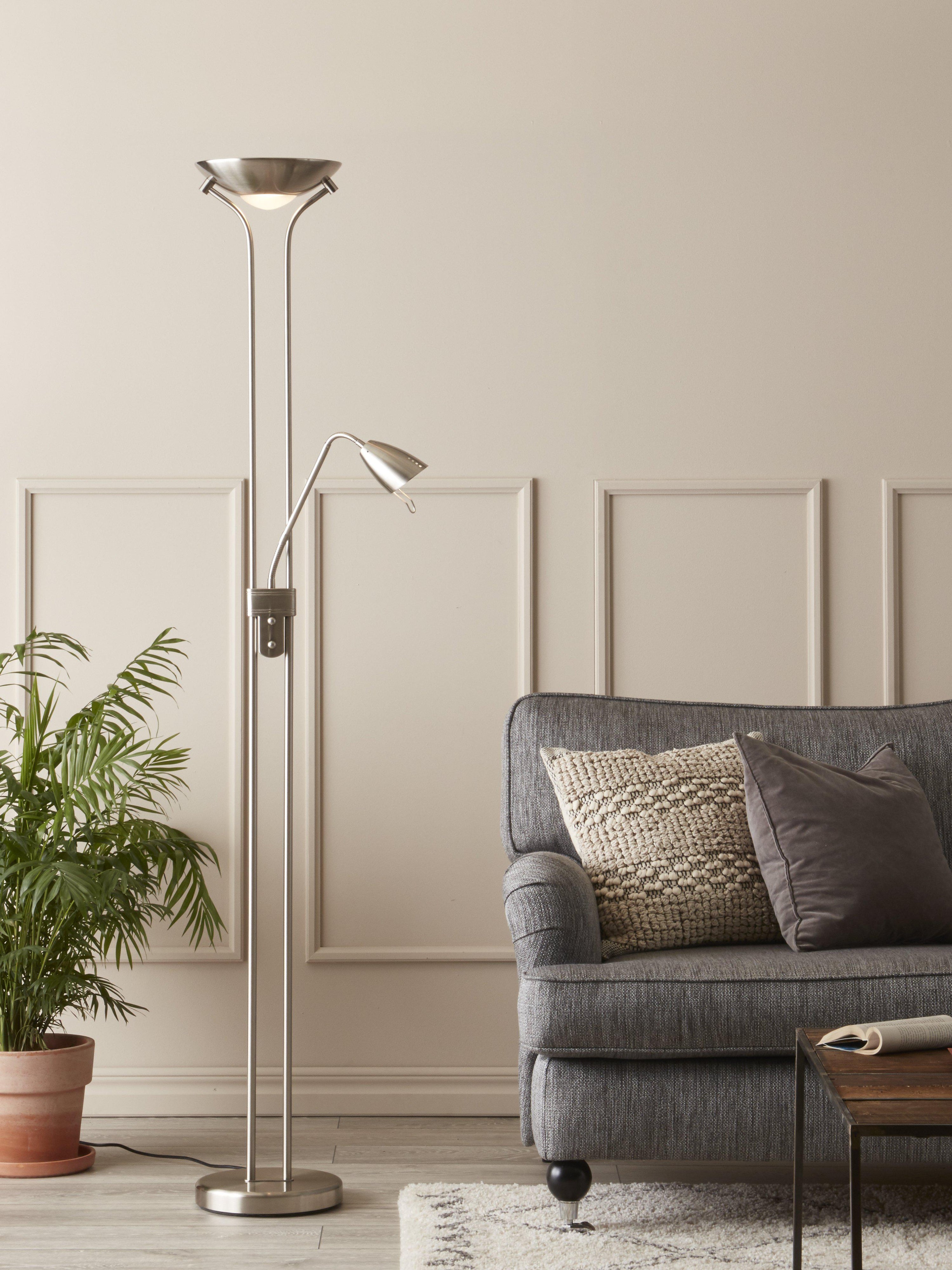 DETROIT golvlampa 2L Steel