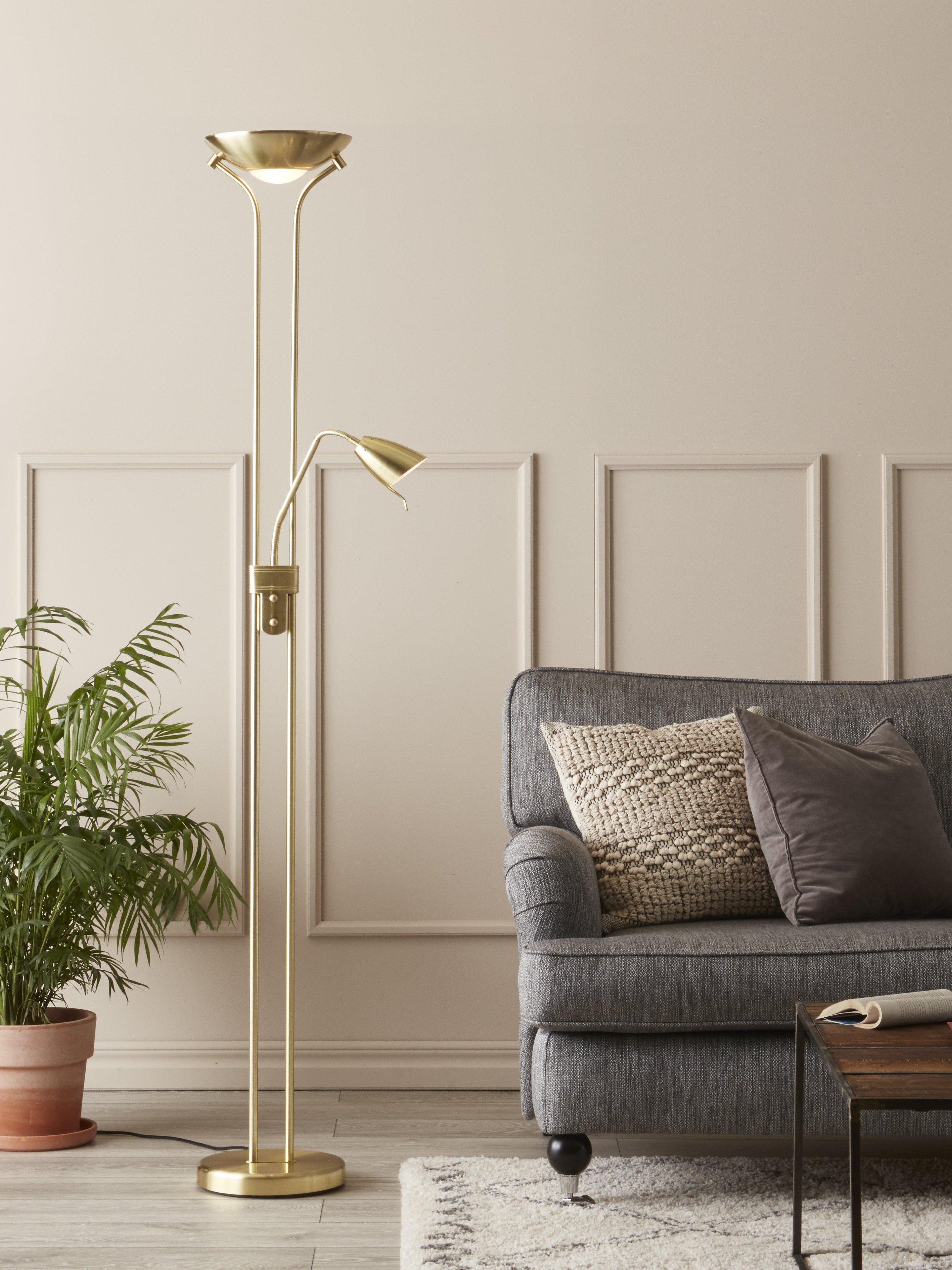 DETROIT golvlampa 2L Brass
