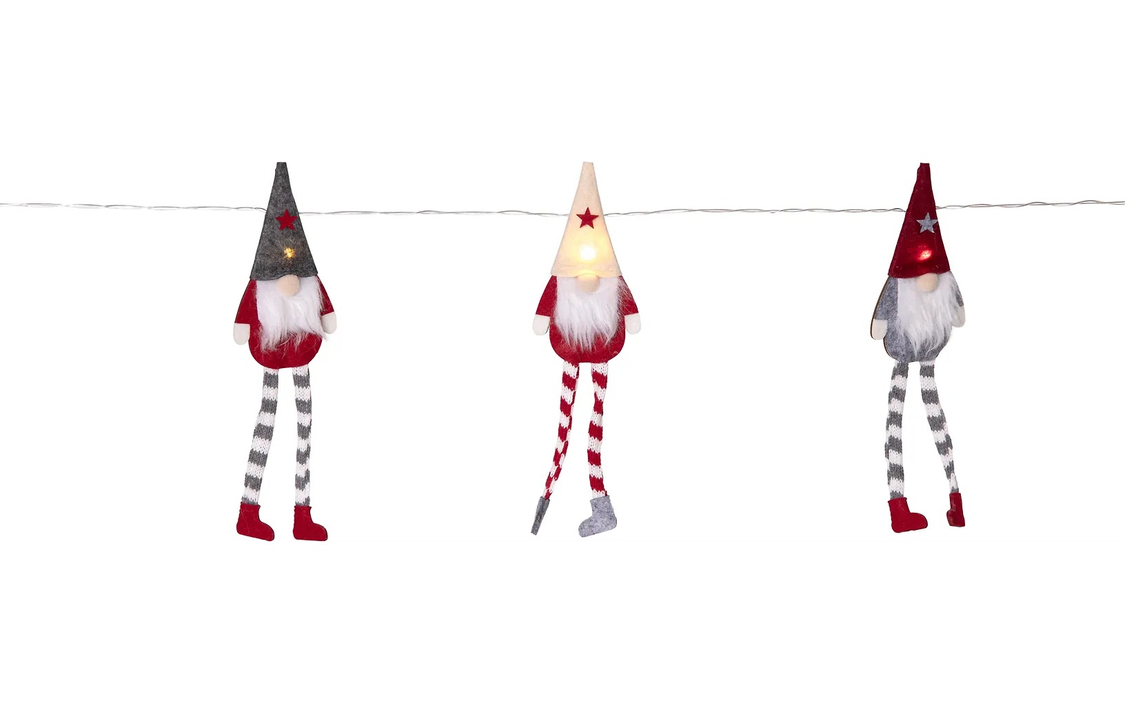 Star Trading Alf tonttuvalosarja, punainen/valkoinen, 140 cm