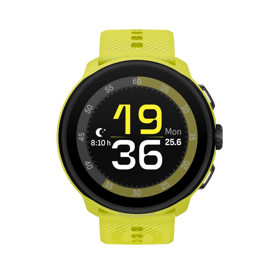 Suunto Run urheilukello, 46 mm, Lime silikonirannekkeella
