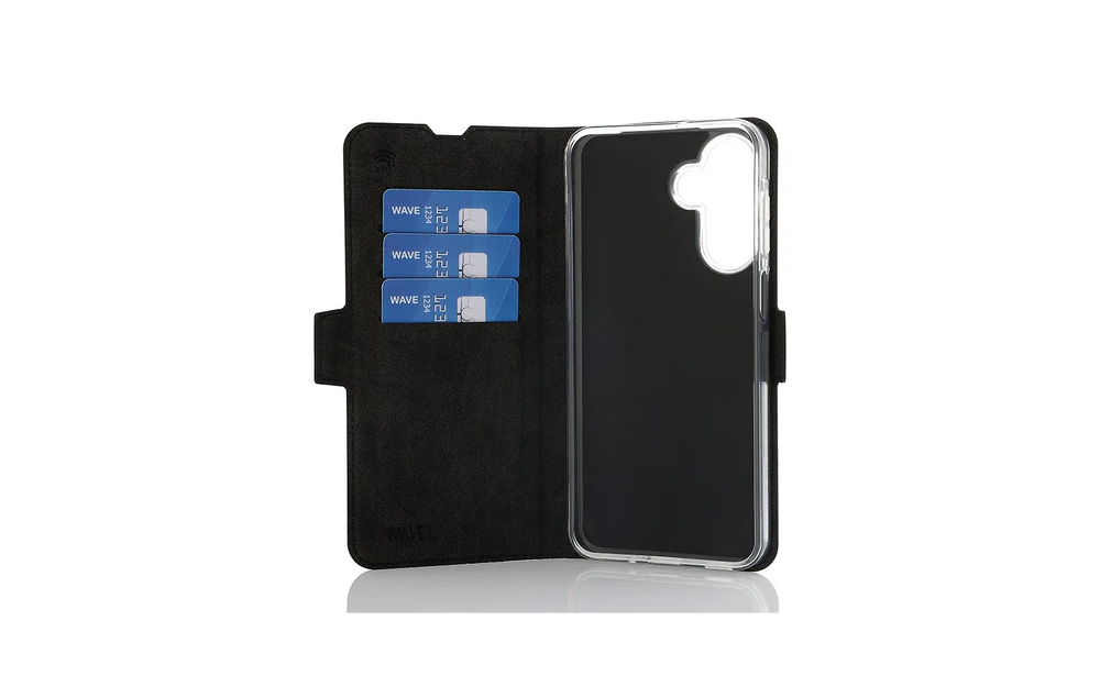 Wave Book Case suojakuori, Samsung Galaxy A17 5G / Samsung Galaxy A17 4G, musta