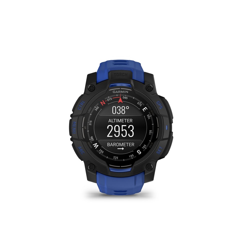 Garmin Instinct 3 urheilukello, 45 mm, musta / Bolt Blue