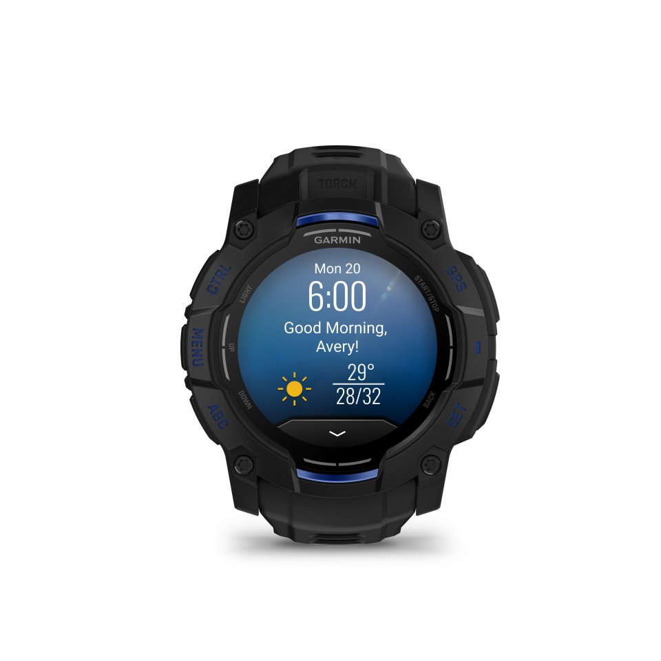 Garmin Instinct 3 urheilukello, 50 mm, musta / Bolt Blue