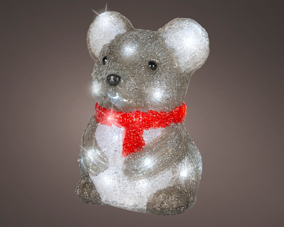 Lumineo LED-akryylihiiri valoilla, sisä- ja ulkokäyttöön