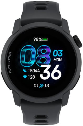Coros Watch Pace 4 urheilukello, musta silikonirannekkeella