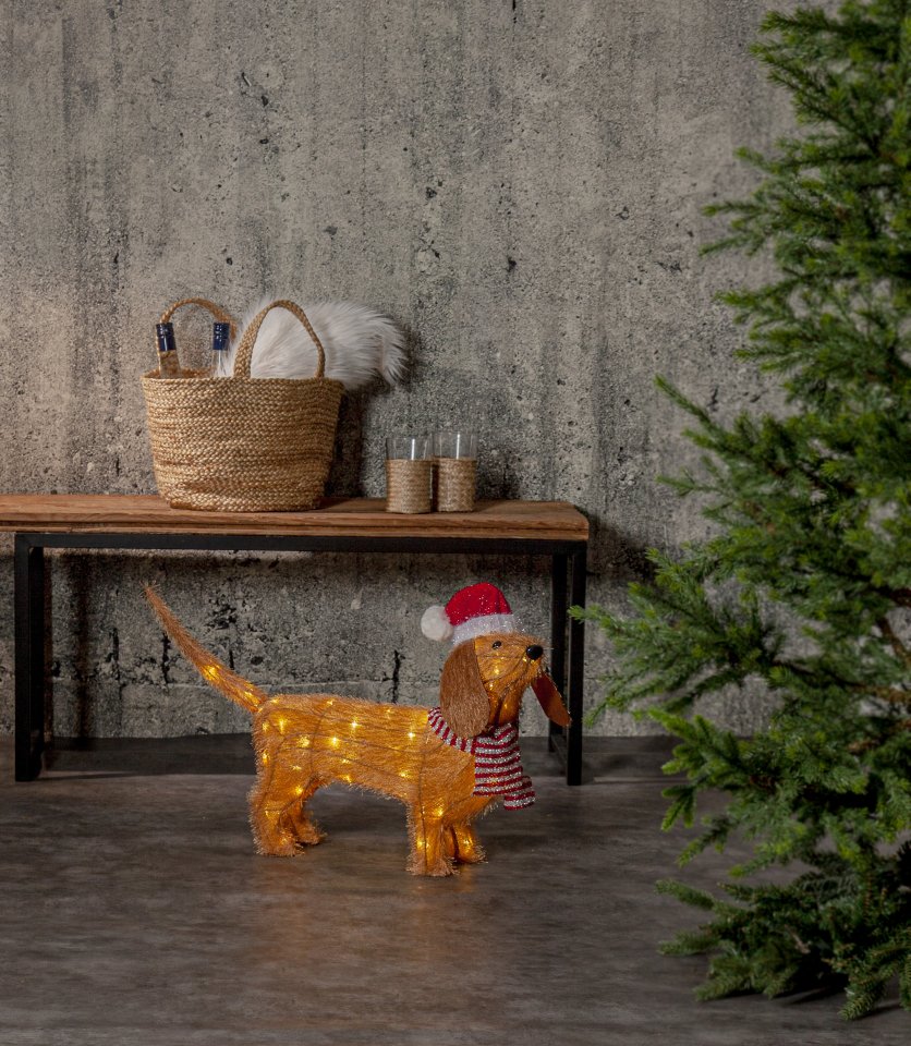 Star Trading Tecidy mäyräkoira koristevalo, 70 cm, ruskea