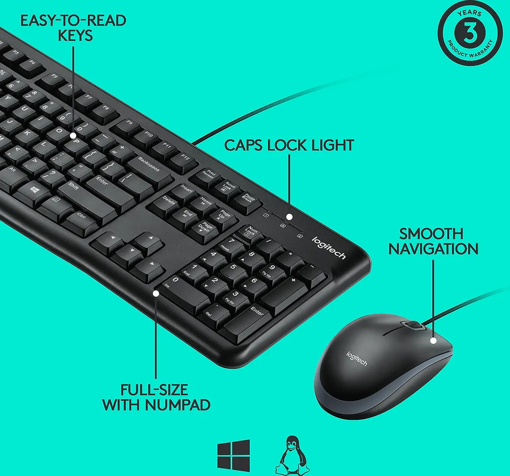 Logitech MK120 -näppäimistö ja hiiri