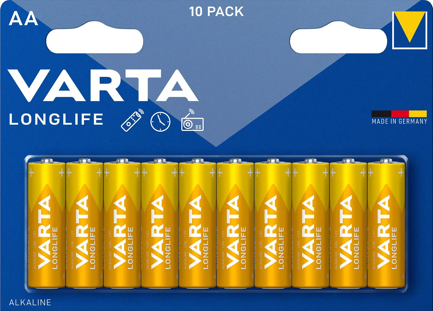 Varta Longlife alkaliskt batteri, 10 st AA (LR6) batterier