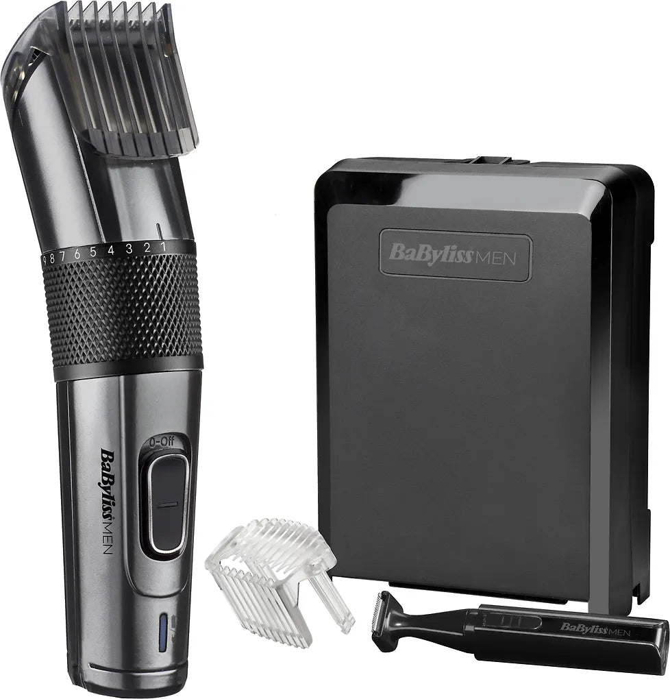 BaByliss E978E Carbon Titanium -kotiparturi partatrimmerillä