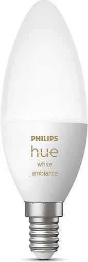 Philips Hue White Ambiance -LED-älylamppu, BT, E14, 470 lm - E-store.fi