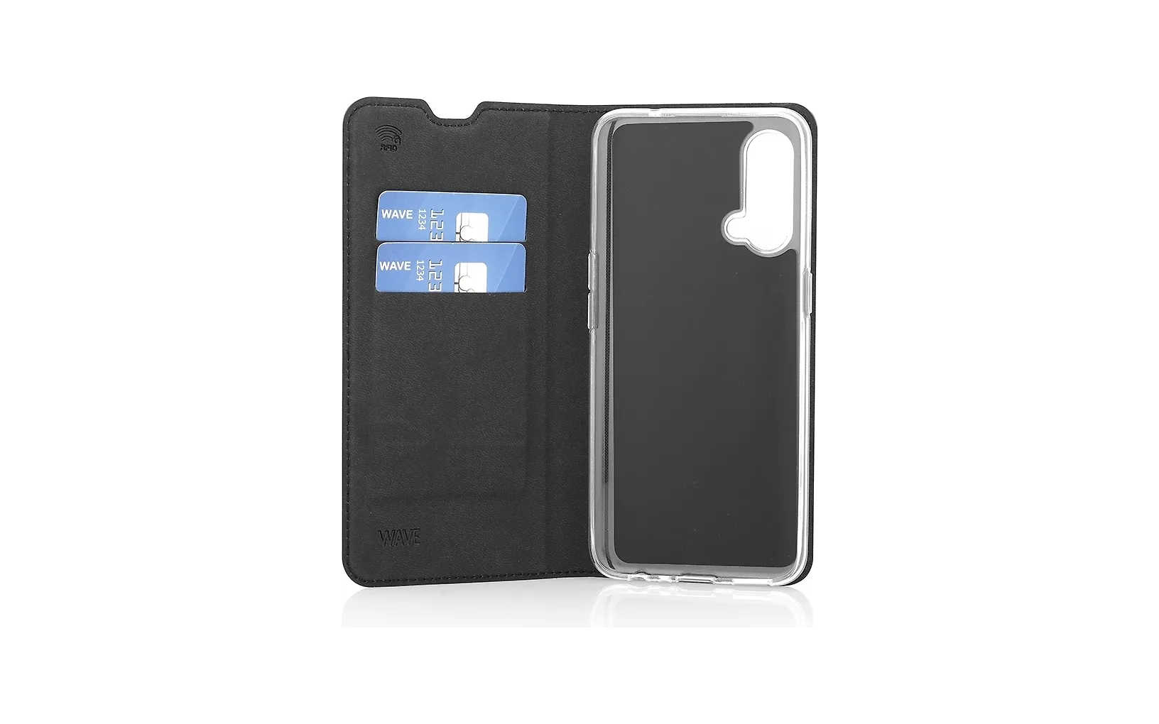 Wave BookCase -suojakotelo, OnePlus Nord CE 5G, musta