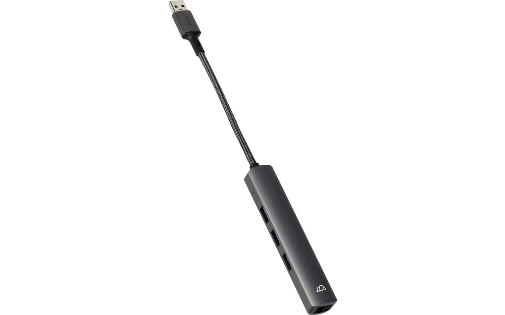 Bluecloud USB-A-Hubi ja gigabit ethernet, 4 porttia