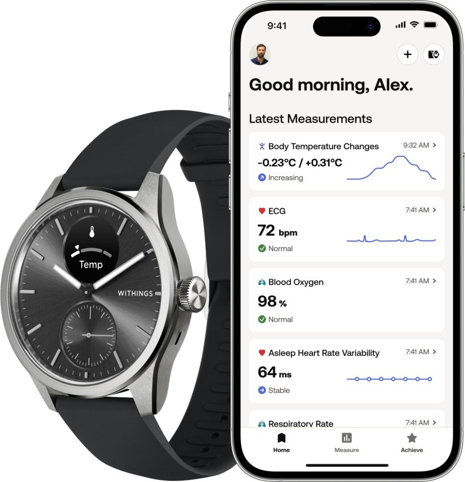 Withings Scanwatch 2 älykello, 42 mm, musta
