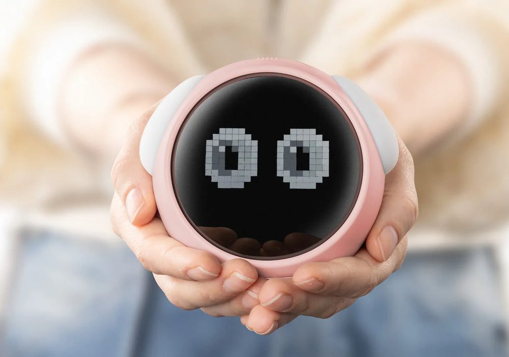 Fuj:tech uppladdningsbar skrivbordsväckarklocka, rosa