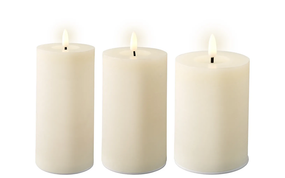 Lumineo ladattavat vahakynttilät, 3 kpl, valkoinen - E-store.fi