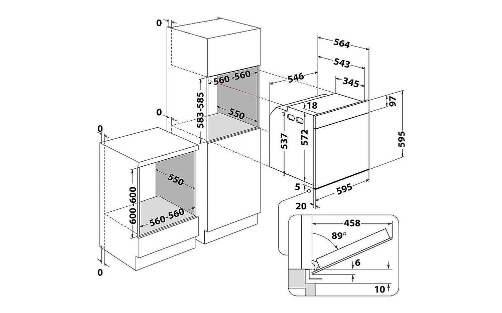 Whirlpool OKZ9 6280 SPM WH erillisuuni, valkoinen