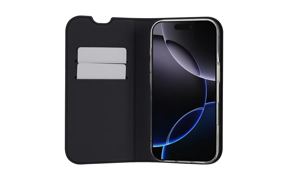 FoneKit BookCase suojakotelo, iPhone 17 Pro, musta