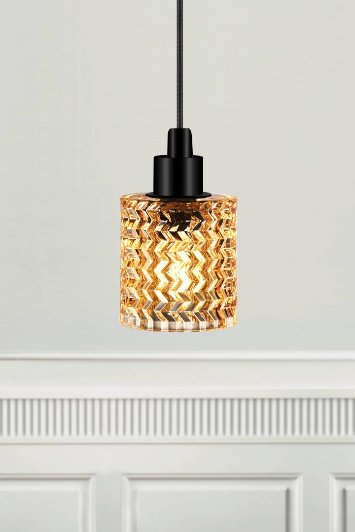 Hollywood taklampa amber
