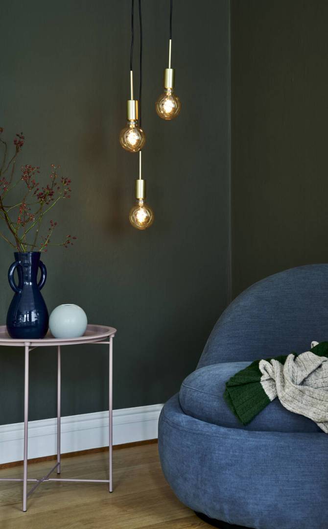 Paco 3-delad pendel mässing