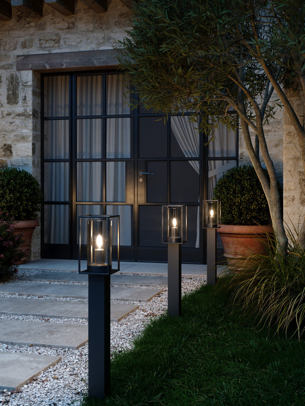 Griffin pylväsvalaisin svart/rökfärg