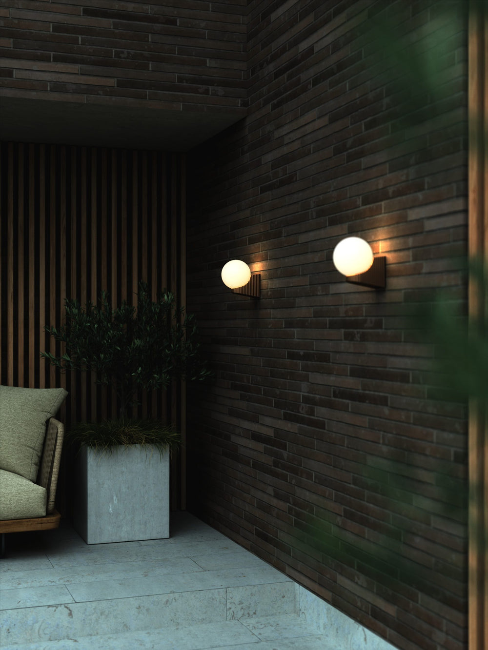 Hayley vägglampa brun