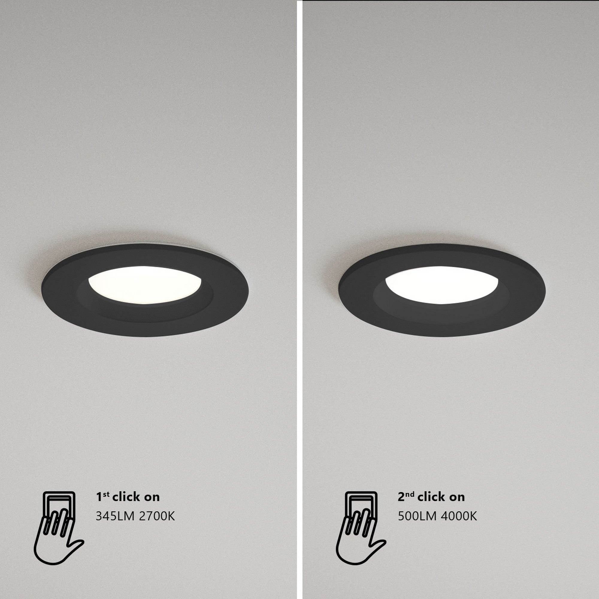 Tiaki LED downlight 2700K/4000K IP65 svart